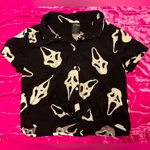 Spirit Halloween Ghost Face Button Up